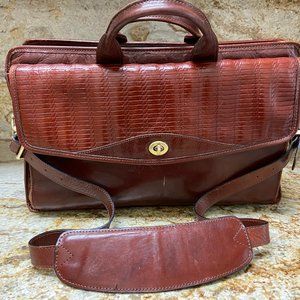 Jack Georges Woven Leather briefcase